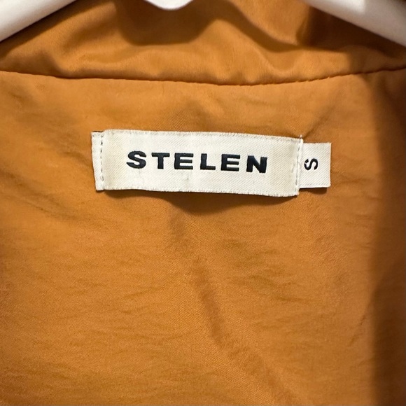 STELEN Gold Mustard Yellow Lightweight Trench Coat Womens S Unlined Jacket - Picture 6 of 7